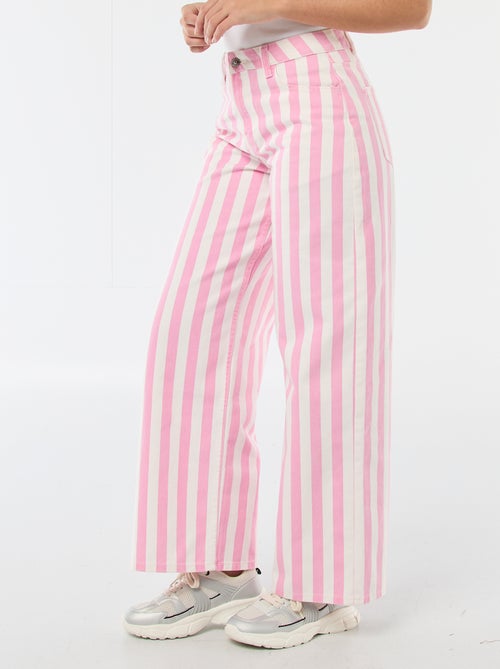 Pantaloni wide leg a righe - Kiabi