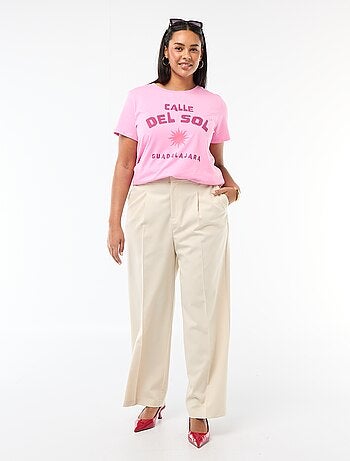 Pantaloni wide leg a vita alta