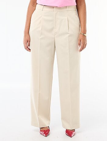 Pantaloni wide leg a vita alta