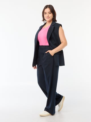 Pantaloni wide leg a vita alta