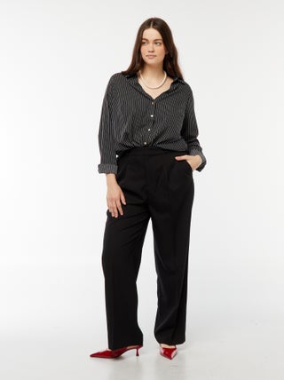 Pantaloni wide leg a vita alta