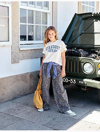 Pantaloni wide leg animalier, MO Fashion