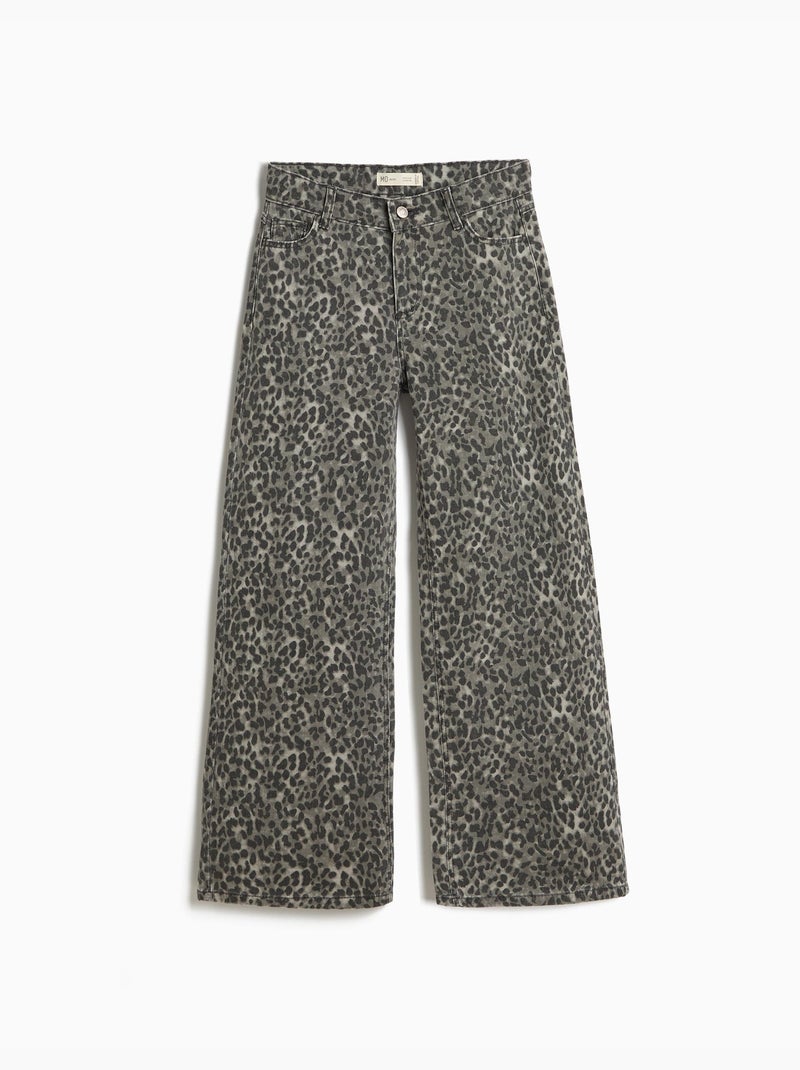 Pantaloni wide leg animalier, MO Fashion Grigio - Kiabi