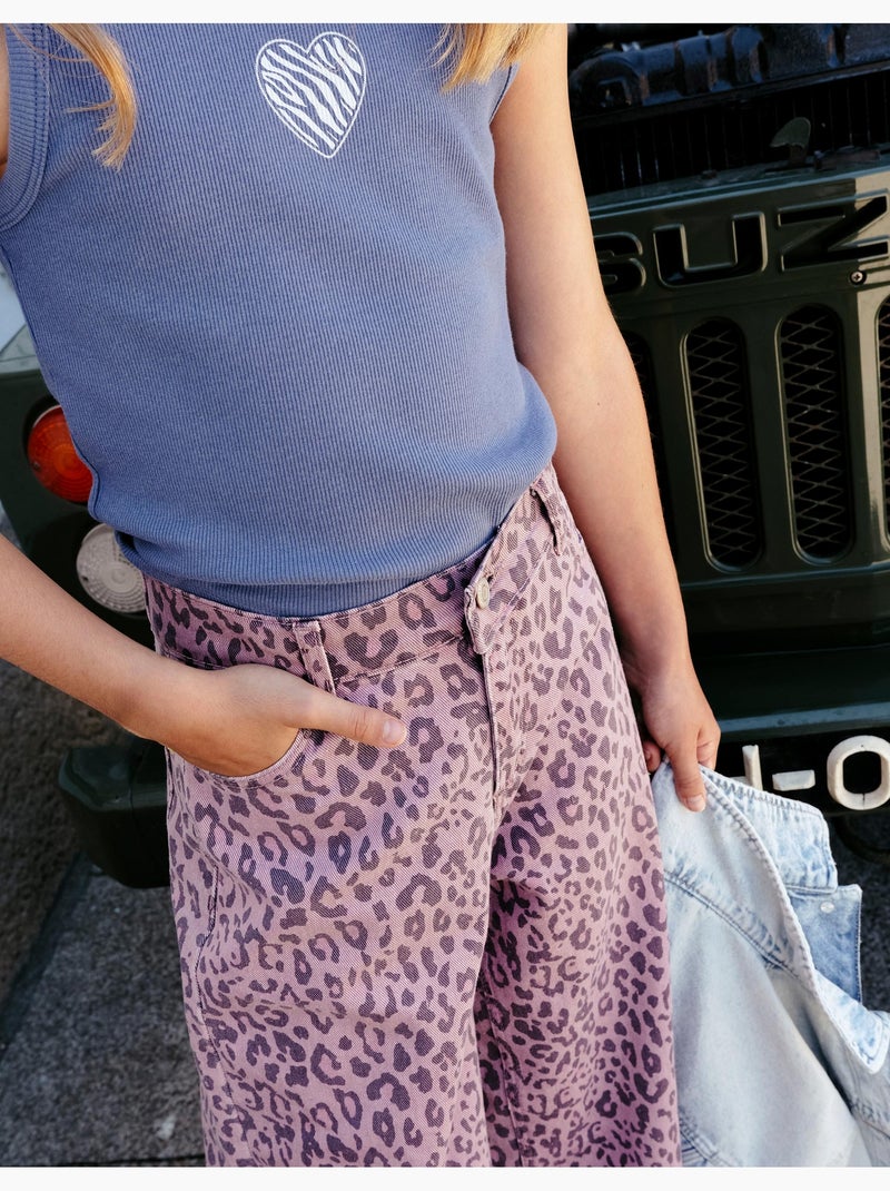 Pantaloni wide leg animalier, MO Fashion Malva lilla - Kiabi