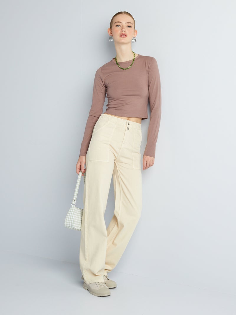 Pantaloni wide leg BIANCO - Kiabi