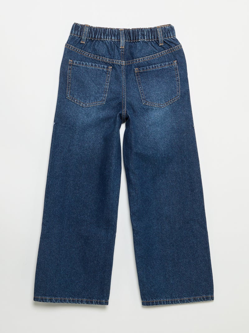 Pantaloni wide leg con ricami Blu - Kiabi
