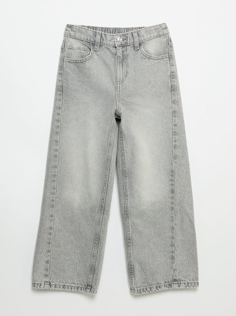 Pantaloni wide leg con ricami Grigio - Kiabi