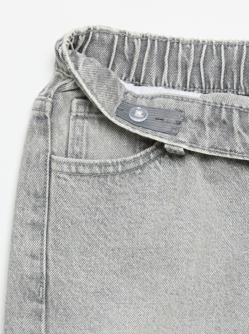 Pantaloni wide leg con ricami Grigio - Kiabi