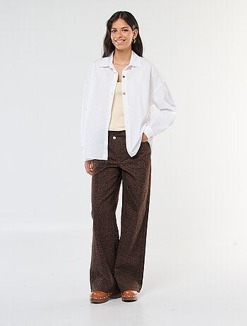 Pantaloni wide leg con stampa leopardata