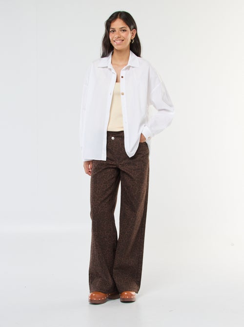 Pantaloni wide leg con stampa leopardata - Kiabi