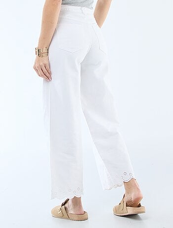 Pantaloni wide leg con tasche applicate