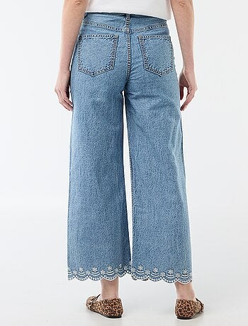 Pantaloni wide leg con tasche applicate