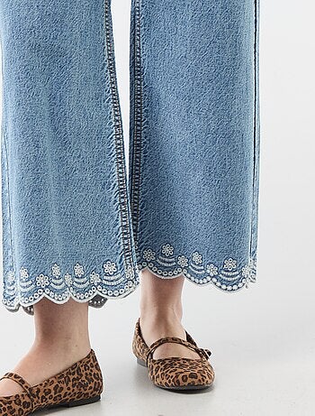 Pantaloni wide leg con tasche applicate