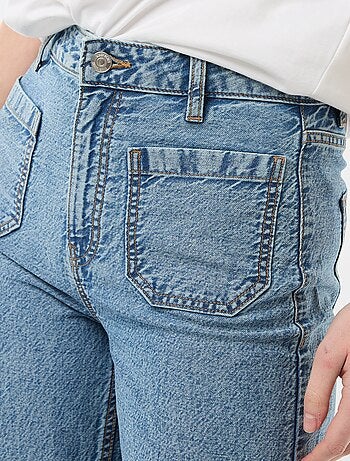 Pantaloni wide leg con tasche applicate