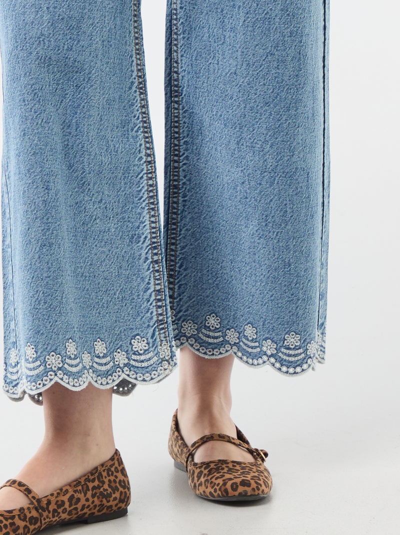 Pantaloni wide leg con tasche applicate Blu - Kiabi