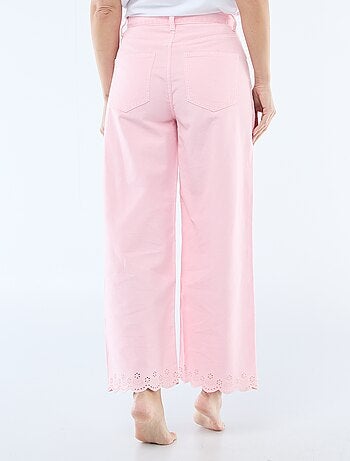 Pantaloni wide leg con tasche applicate
