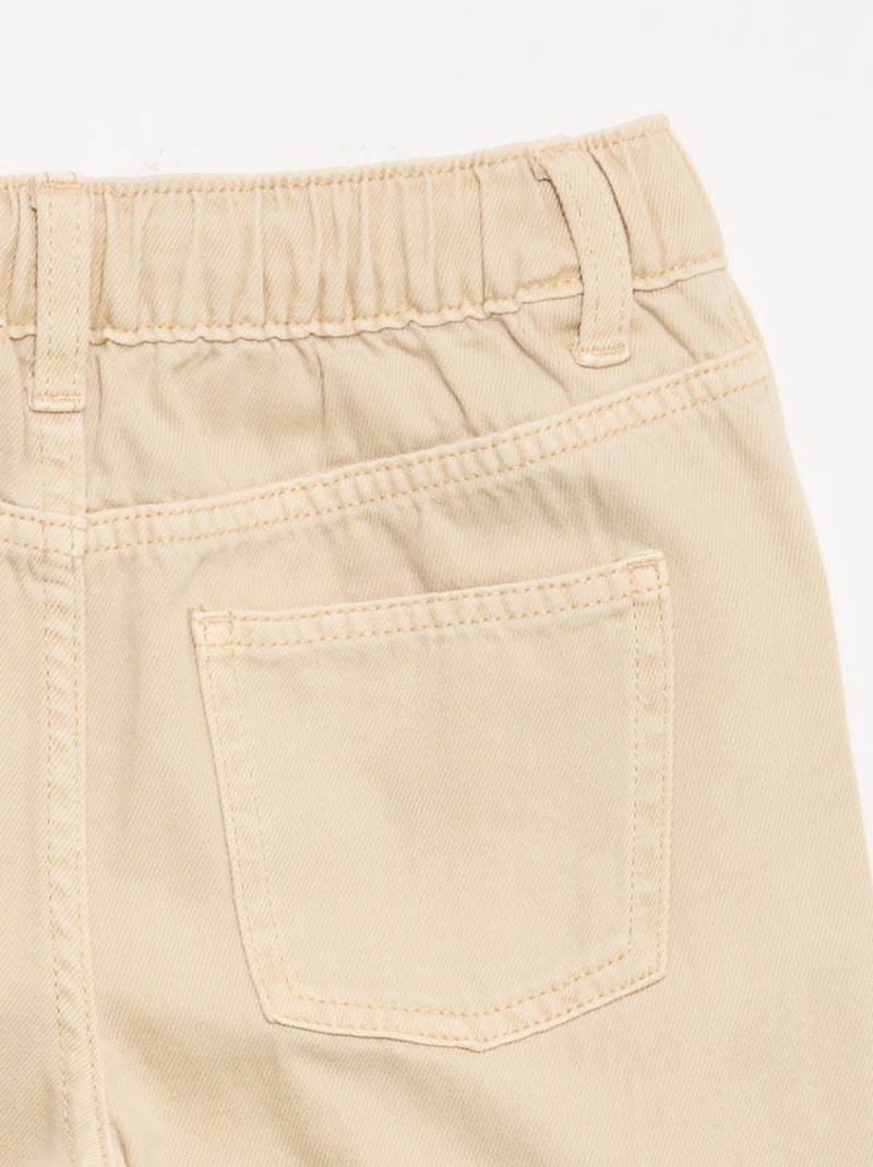 Pantaloni wide leg con vita regolabile Beige - Kiabi
