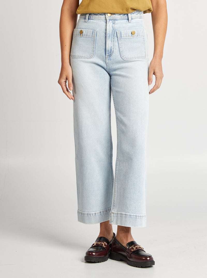 Pantaloni wide leg cropped BLU - Kiabi