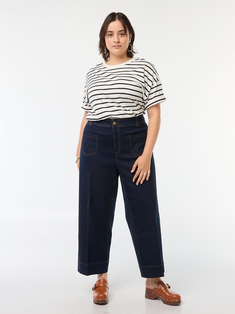 Pantaloni wide leg cropped Blu - Kiabi