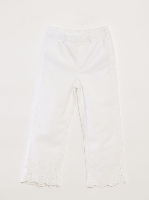 Pantaloni wide leg Finiture ricamato - Kiabi