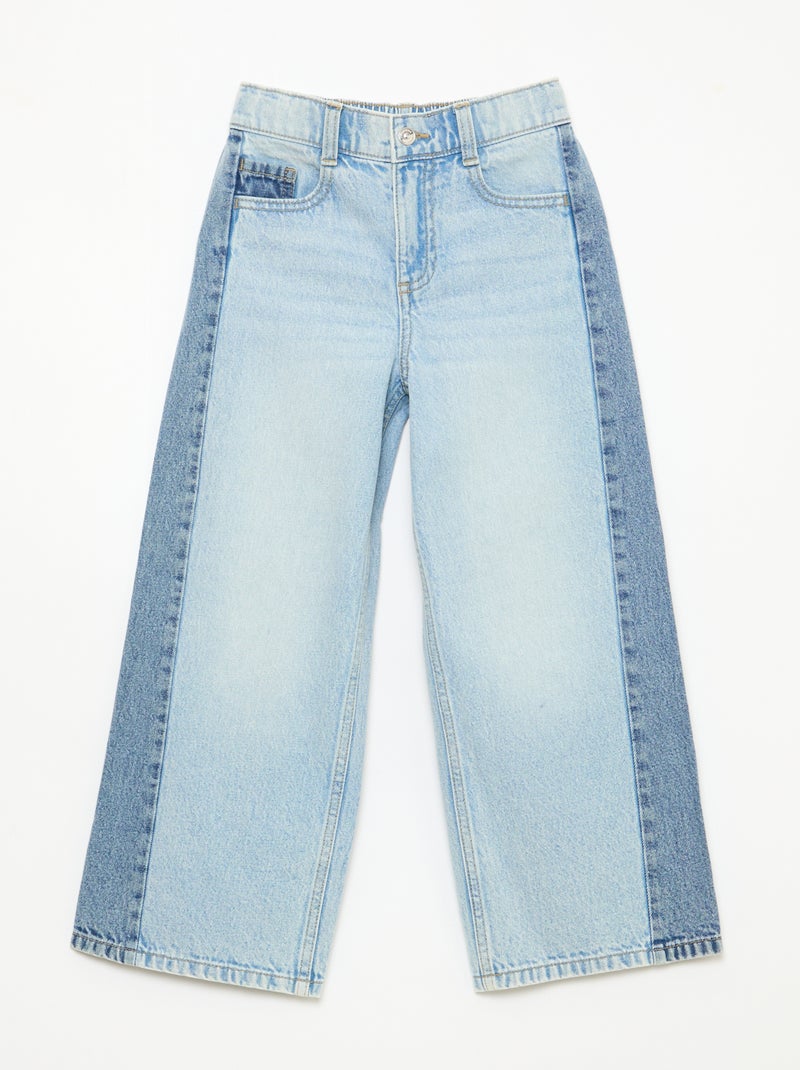 Pantaloni wide leg fit / taglio ampio bicolore Blu - Kiabi