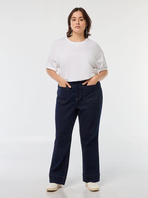 Pantaloni wide leg in denim raw - Kiabi
