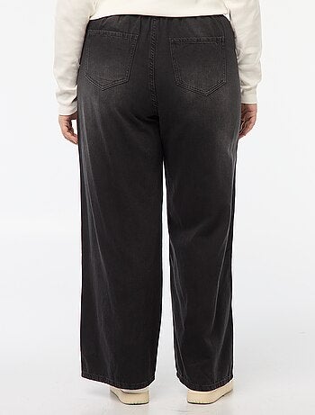 Pantaloni wide leg in denim raw