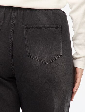 Pantaloni wide leg in denim raw