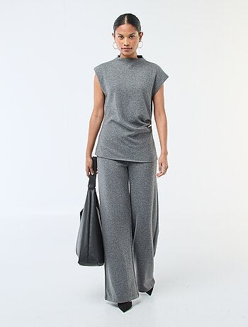 Pantaloni wide leg in maglia morbida
