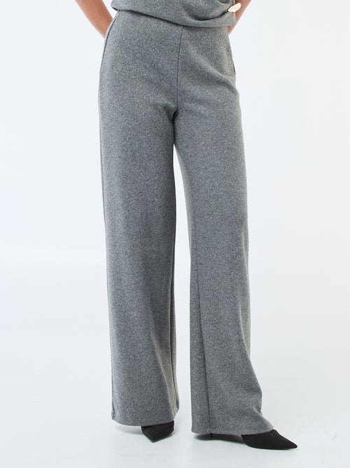 Pantaloni wide leg in maglia effetto peluche - Kiabi