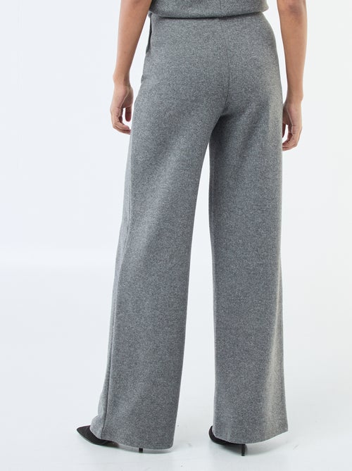 Pantaloni wide leg in maglia effetto peluche - Kiabi