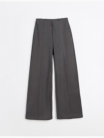 Pantaloni wide leg in maglia interlock, mo fashion