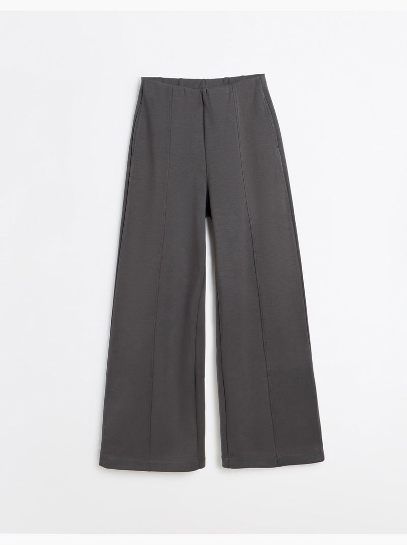 Pantaloni wide leg in maglia interlock, mo fashion Grigio - Kiabi