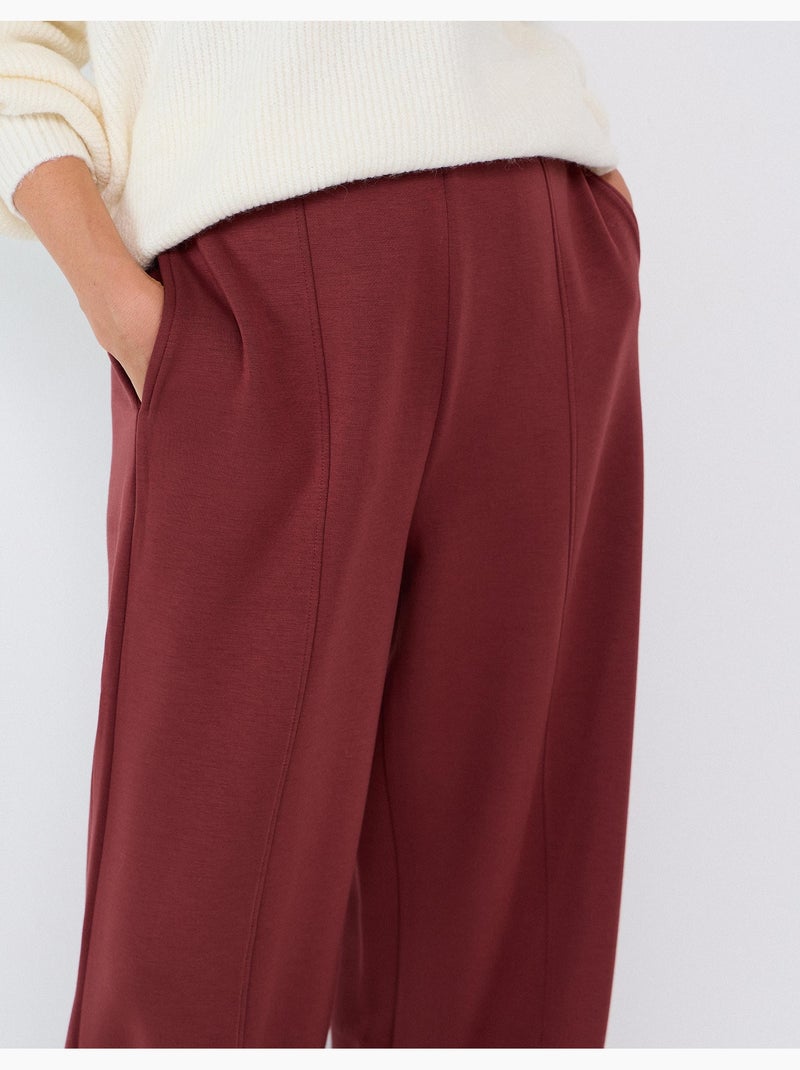 Pantaloni wide leg in maglia interlock, mo fashion Marrone - Kiabi