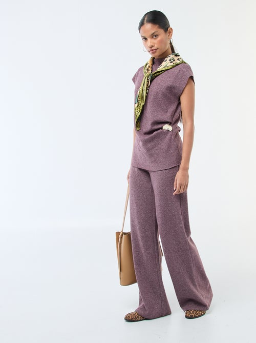 Pantaloni wide leg in maglia morbida - Kiabi
