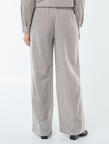 Pantaloni wide leg in misto lino