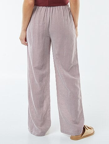 Pantaloni wide leg in misto lino