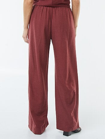 Pantaloni wide leg in misto lino