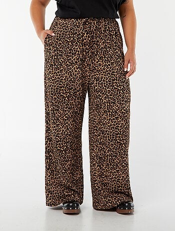 Pantaloni wide leg in tessuto plissettato