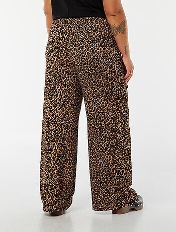 Pantaloni wide leg in tessuto plissettato
