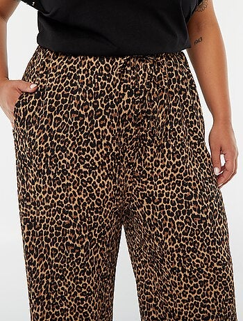 Pantaloni wide leg in tessuto plissettato