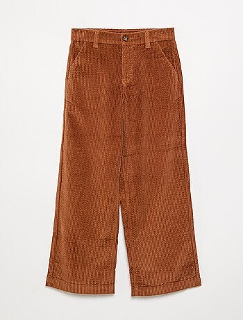 Pantaloni wide leg in velluto a coste
