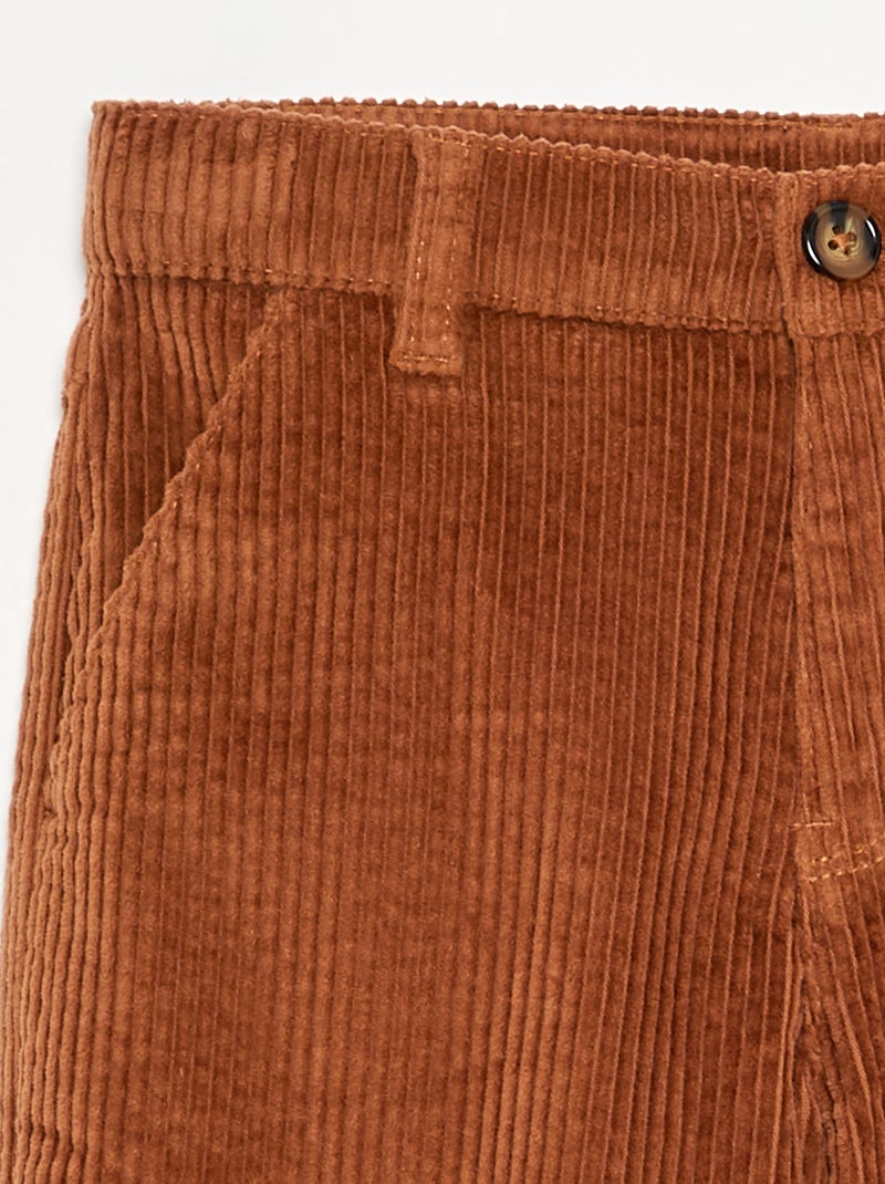 Pantaloni wide leg in velluto a coste Marrone - Kiabi
