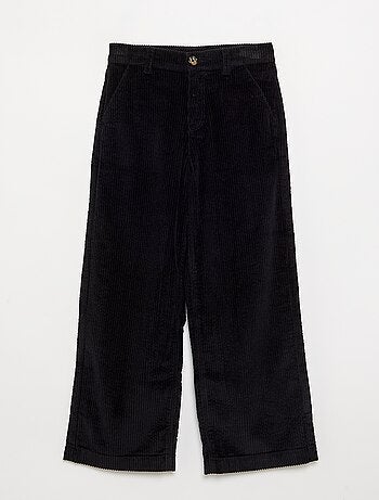 Pantaloni wide leg in velluto a coste