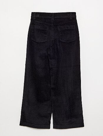 Pantaloni wide leg in velluto a coste