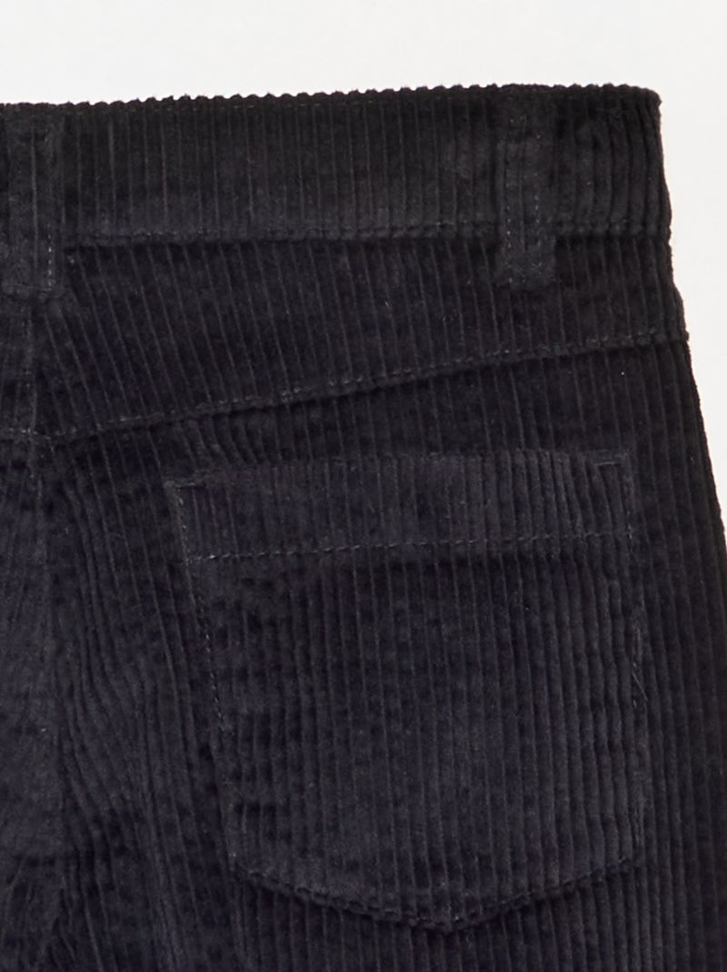 Pantaloni wide leg in velluto a coste Nero - Kiabi