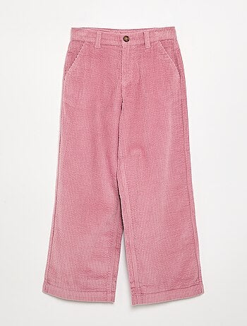 Pantaloni wide leg in velluto a coste