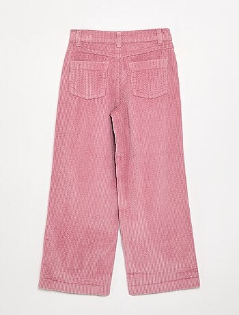 Pantaloni wide leg in velluto a coste