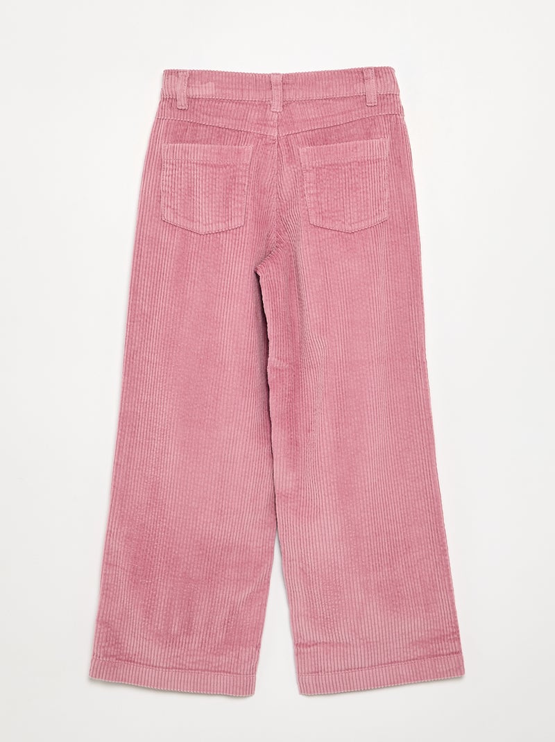 Pantaloni wide leg in velluto a coste Rosa - Kiabi