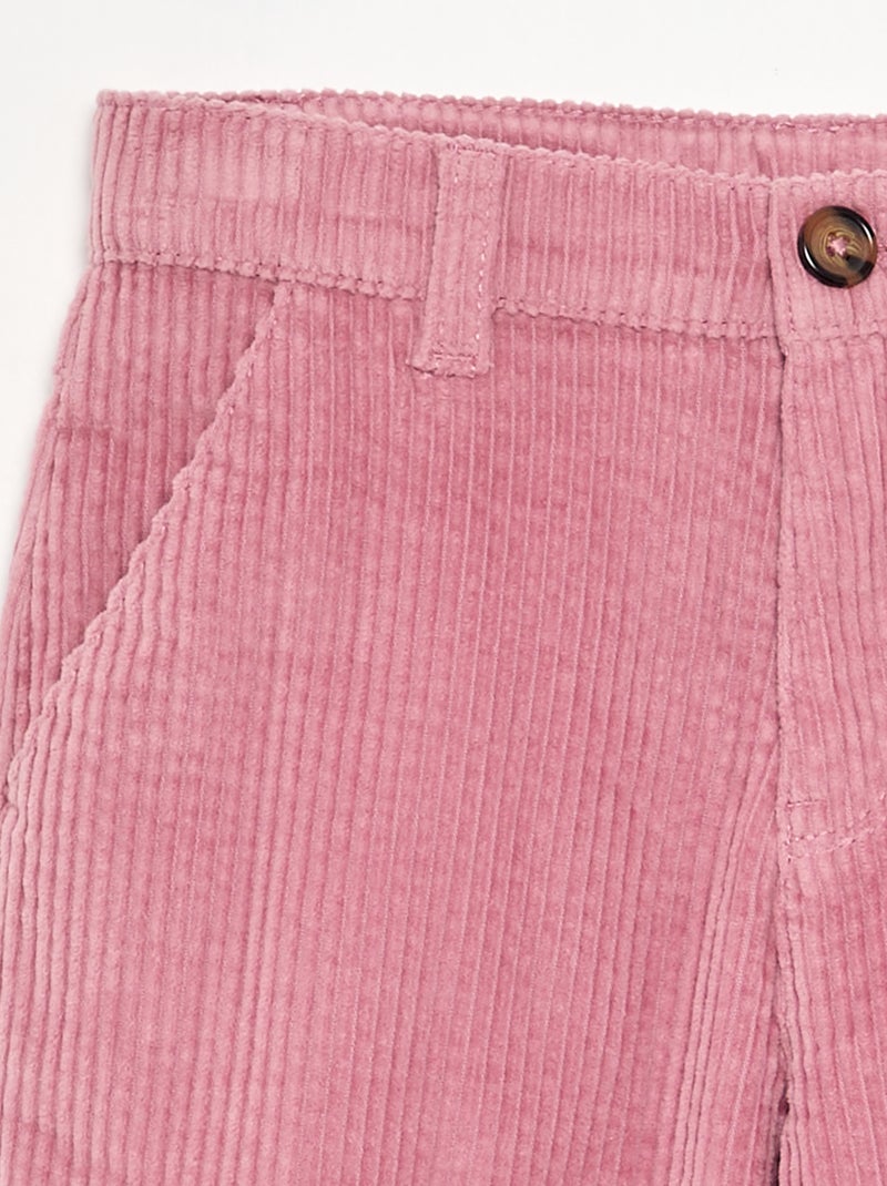 Pantaloni wide leg in velluto a coste Rosa - Kiabi